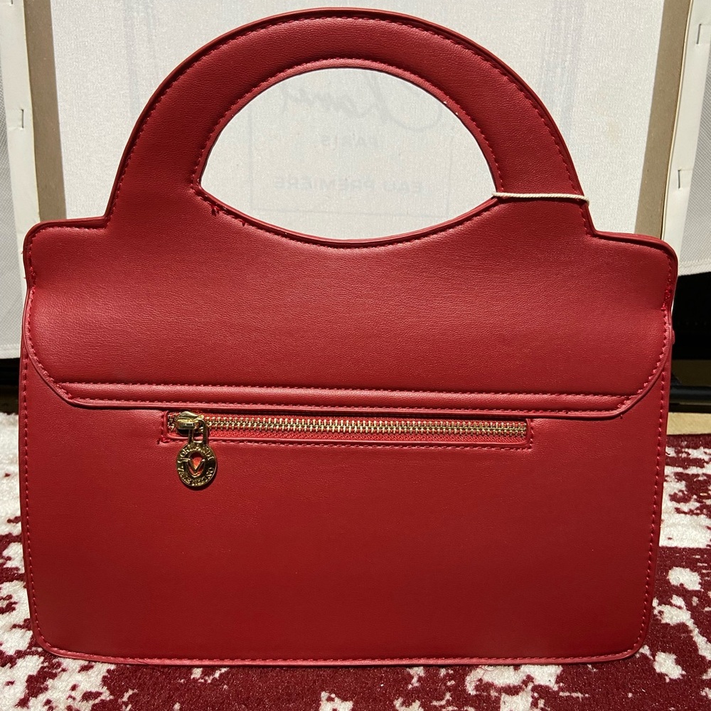 NWT Valentino Orlandi Red Crossbody Bag With Top Handle Carry. Made in Italy - Picture 3 of 15